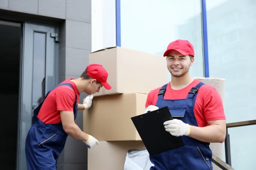 Moving van access and loading for an office relocation in West London
