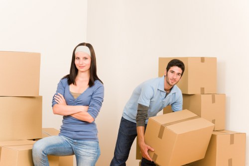 Careful loading of student furniture and packed boxes for removal