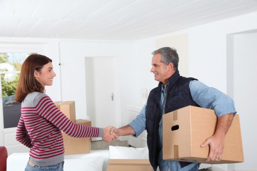 Secured cargo inside a removal van during transport