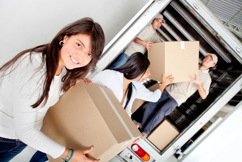 Charity donation items sorted during an Acton house move